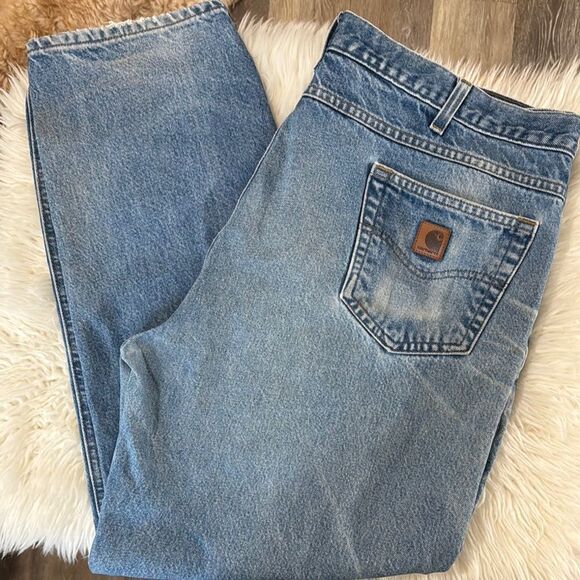 Carhartt Men's Blue Jeans Size 44X32 - Picture 1 of 8